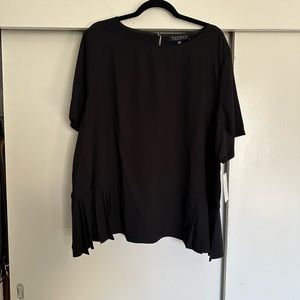 ELOQUII black top size 22 side pleating keyhole closure nwt new